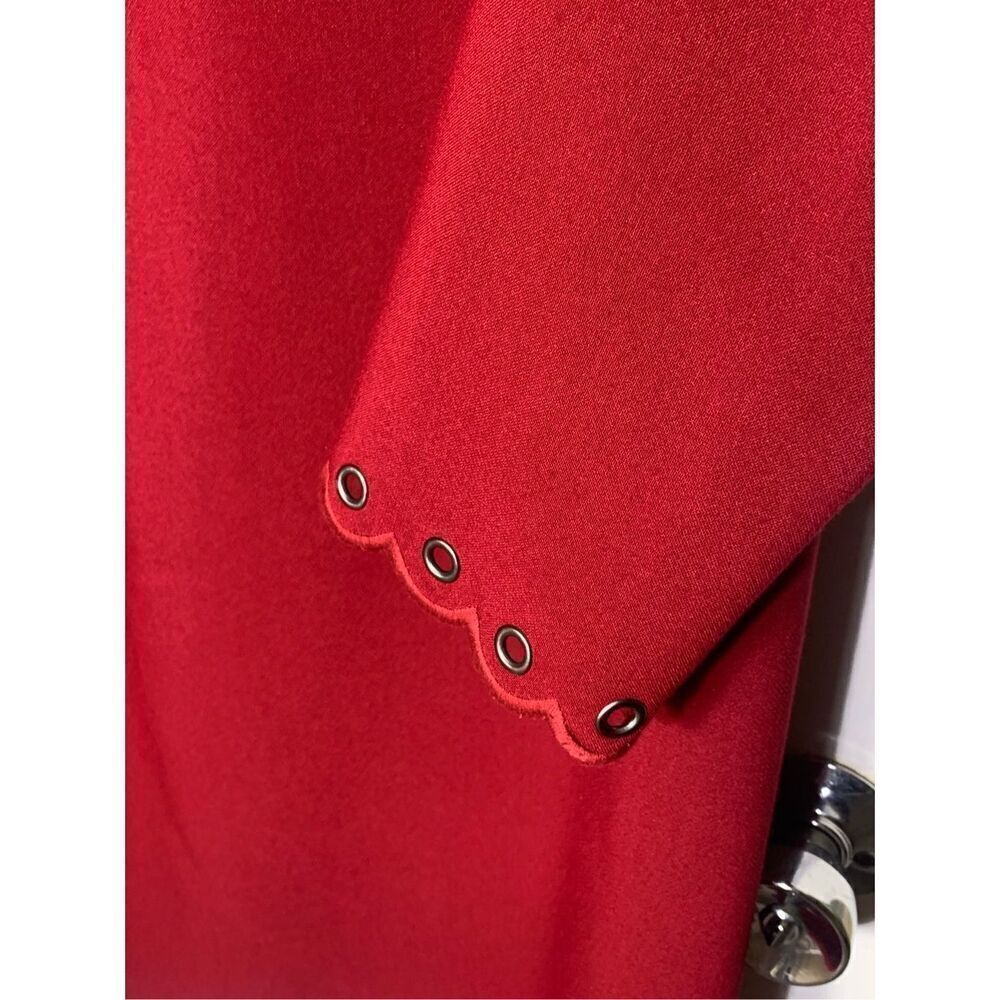 KATE SPADE Red Grommet Scallop Trim Shift Dress Size 10 Lined Summer $298 - Picture 4 of 8